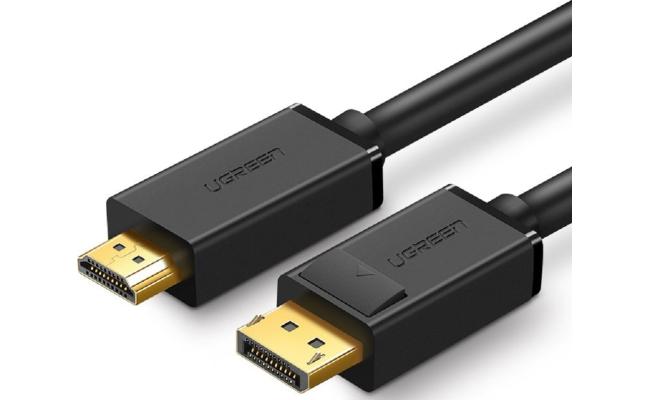 UGREEN 4K UHD DP to HDMI Cable, Audio Video Sync, Support 4K 3D Vision, Stable Single Transfer, 2.25Gbps Bandwidth, 2.0 Meter Length, Black